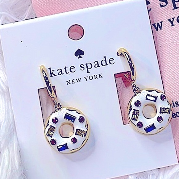 NWT Kate Spade ♠️ New York Coffee Break Donut Earrings! MSRP $79 & SOLD OUT! - Picture 1 of 6